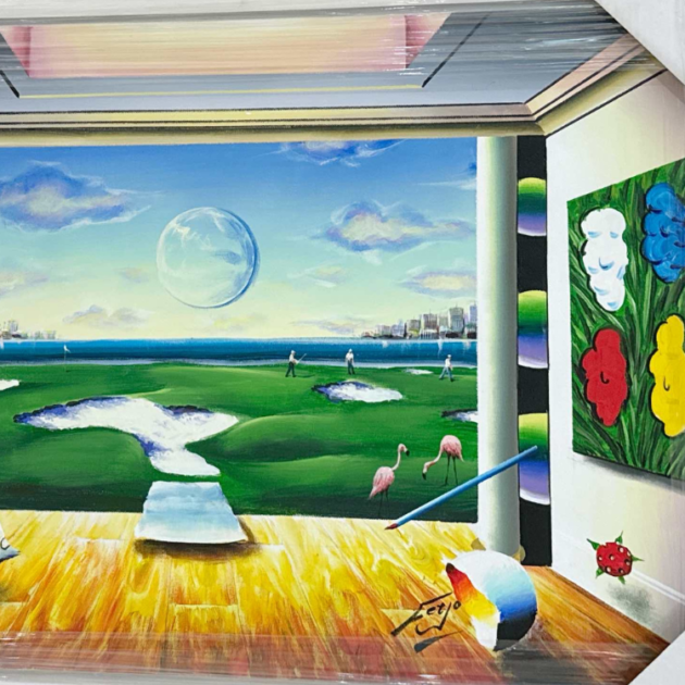 Ferjo on the Course- original Acrylic on canvas